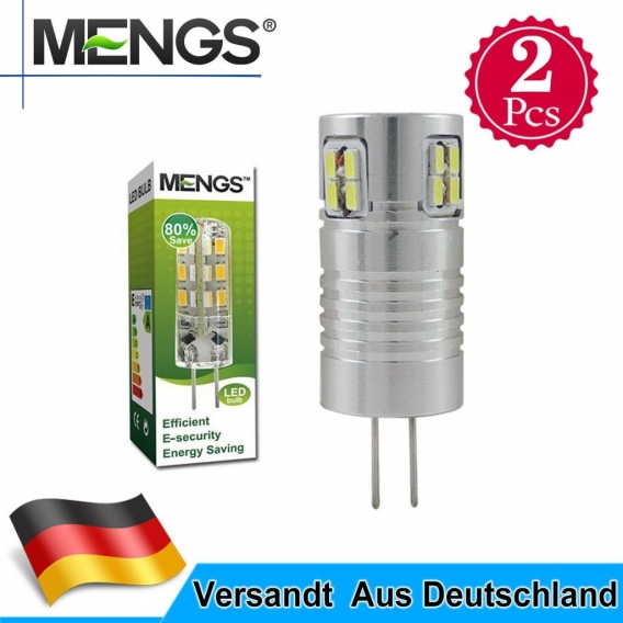 2 x MENGS G4 3W＝20W LED Glühbirne Licht 180LM AC/DC 12V Warmweiß Lampe