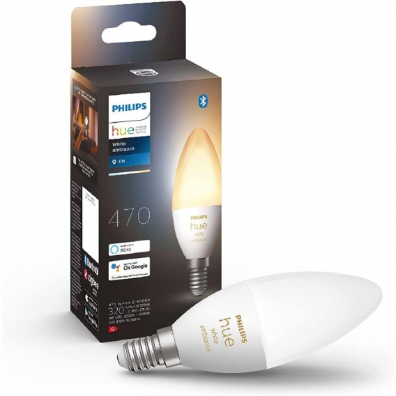 Philips Hue Bluetooth White Ambiance LED E14 5,2W 470lm Einerpack