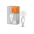 LEDVANCE Smarte LED-Lampe mit Wifi Technologie, Sockel E14, Dimmbar, Warmweiß (2700K), Tropfenform, Klares Filament, Ersatz für 