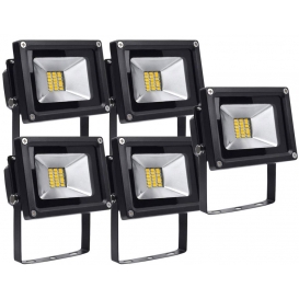 More about Greenmigo 5x 20W SMD Fluter Strahler Warmweiß Schwarz Aluminium Gehäuse IP65 Wasserdicht LED Lampe Wandleuchter Flulicht Flutbel