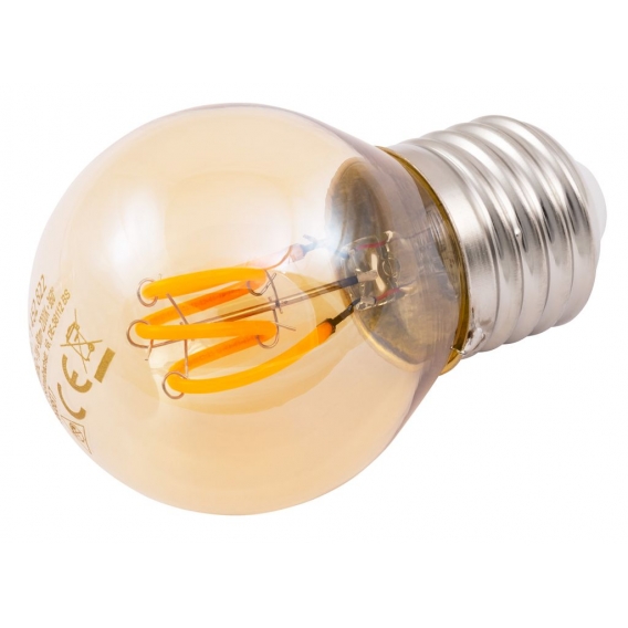 LED Filament Tropfenlampe McShine "Retro", E27, 1W, 90lm, warmweiß, goldenes Glas