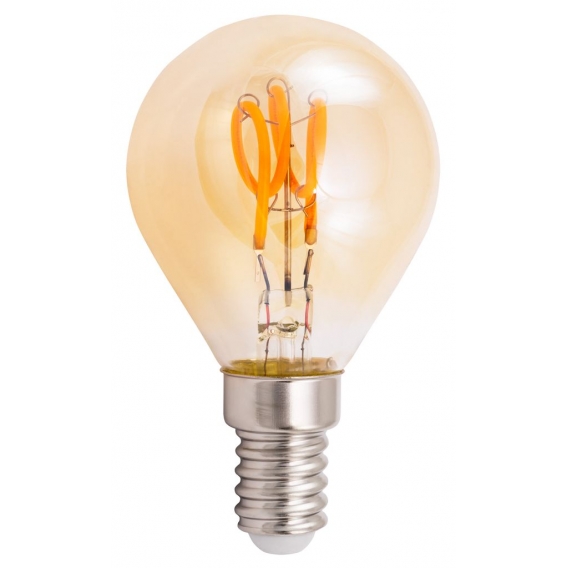 LED Filament Tropfenlampe McShine "Retro", E14, 1W, 90lm, warmweiß, goldenes Glas