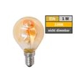 LED Filament Tropfenlampe McShine "Retro", E14, 1W, 90lm, warmweiß, goldenes Glas