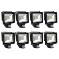 Greenmigo 8x SMD 30W Fluter mit Bewegungsmelder Strahler Warmweiß Schwarz Aluminium Gehäuse IP65 Wasserdicht LED Lampe Wandleuch