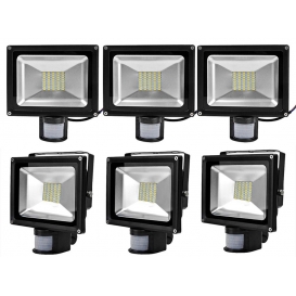 More about Greenmigo 6x SMD 30W Fluter mit Bewegungsmelder Strahler Warmweiß Schwarz Aluminium Gehäuse IP65 Wasserdicht LED Lampe Wandleuch