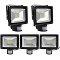 Greenmigo 5x 30W SMD Fluter mit Bewegungsmelder LED Strahler Warmweiß warmweiss Licht IP65 Wasserdicht LED Lampe Wandleuchter Fl