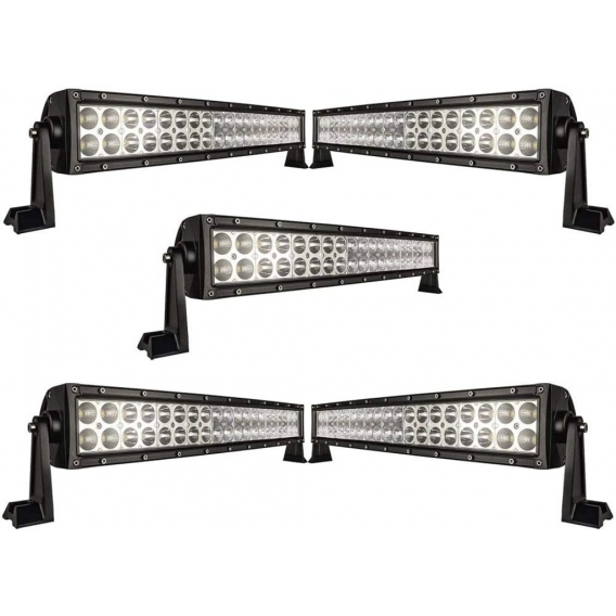 Greenmigo 5 X 120W Led Arbeitsscheinwerfer Light Bar Arbeitslicht Flood Zusatzscheinwerfer 60 Grad Kaltweiß 6000-6500K 12-24V 10