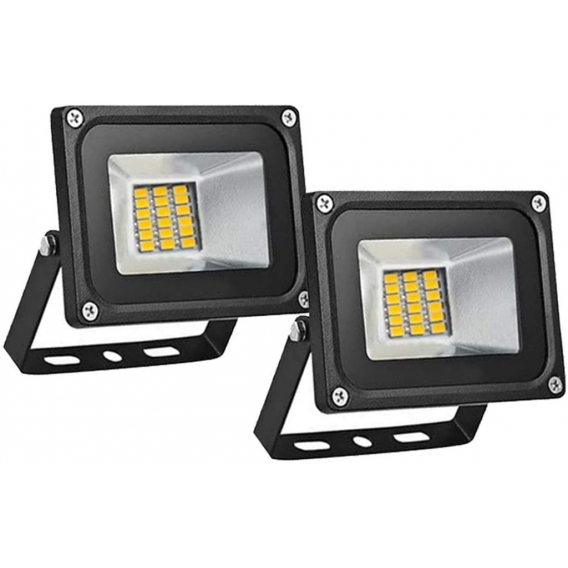 Greenmigo 2x 20W SMD LED Fluter Strahler Gartenlampe Warmweiß warmweiss Licht mit Schwarz Aluminium Gehäuse Wasserdicht IP65 85-