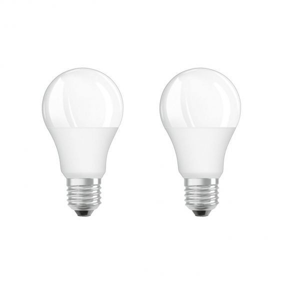 Osram LED E27 8.5W 806LM 2PACK LED-Lampe, Birnenform, Sockel E27, 8,5 Watt, Neutralweiß, 4000 K, Energieeffizienzklasse A+