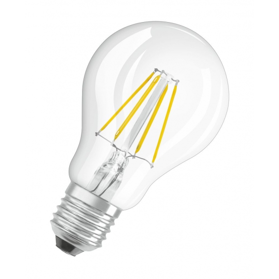 OSRAM Dimmbare Filament LED Lampe mit E27 Sockel, Kaltweiss (4000K), klassische Birnenform, 12W, Ersatz für 100W-Glühbirne, klar