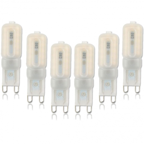 6x G9 LED Glühbirne Warmweiß Halogen Leuchtmittel SMD 2835 AC220V Dimmbar Birne, 5W