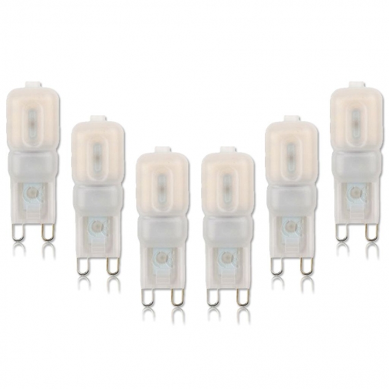 6x G9 LED Glühbirne Warmweiß Halogen Leuchtmittel SMD 2835 AC220V Dimmbar Birne, 3W