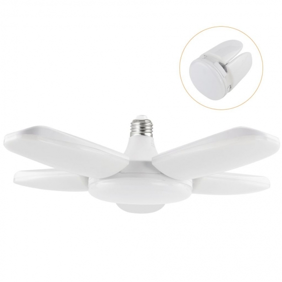 E27 80W LED Faltlampe 6400LM 5 Lüfterblätter E27 Kaltweiß Fans Energiesparlampe