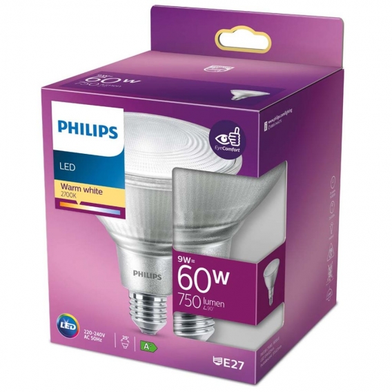 Philips LED ersetzt 60W, E27, warmweiß (2700 Kelvin), 750 Lumen, Reflektor