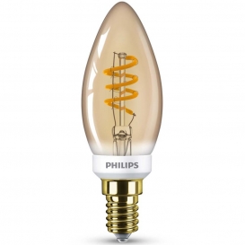 More about Philips LED Lampe ersetzt 15W, E14 Kerzenform B35, gold, warmweiß, 136 Lumen, dimmbar, 1er Pack [Energieklasse A]