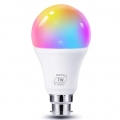 7W B22 Smart WLAN LED Glühbirne Dimmbar RGB Lampe Intelligente Birne Kompatibel mit Alexa und Google Home