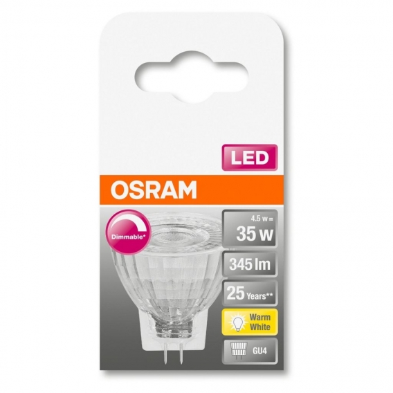 OSRAM LED SUPERSTAR MR11 35 (36°) BOX DIM Warmweiß SMD Klar GU4 Spot