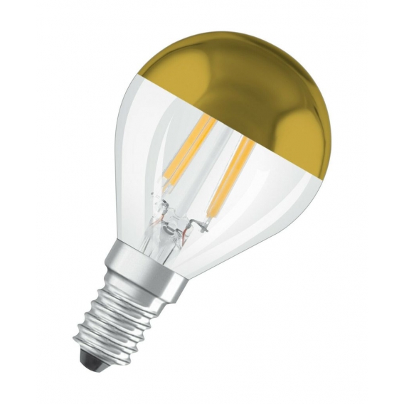 OSRAM LED-Lampe Sphärisches Spiegelgold aus klarem Gold - 4 W-Äquivalent 37 E14 - Warmweiß