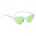 1pc Katzenaugen-Sonnenbrille Farbe Weißer Rahmen Grüne Linse