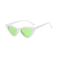 1pc Katzenaugen-Sonnenbrille Farbe Weißer Rahmen Grüne Linse