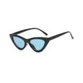 1pc Katzenaugen-Sonnenbrille Farbe Schwarzer Rahmen Blaue Linse