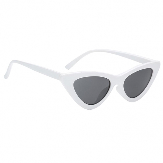 1pc Katzenaugen-Sonnenbrille Farbe Weißes fram Deep Grey Objektiv