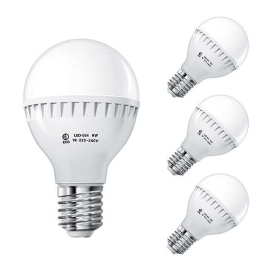 ECD Germany 3er Pack E27 LED Lampe Birne 7W - AC 220-240V - 458 Lumen - 270° Abstrahlwinkel - Kaltweiß 6000K - ersetzt 55W Glühl