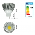 ECD Germany 1er Pack MR16 LED Spot 6W - DC 12V - 378 Lumen - 60° Abstrahlwinkel - Kaltweiß 6000K - ersetzt 40W Halogen - nicht d