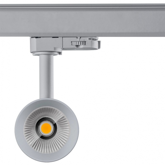 2er-Set SYDNEY | LED Stromschienenstrahler | 10W | 2700K | Hell Grau | 3 Phasen System | Hoch Volt | Schienen Spot Lampe Leuchte