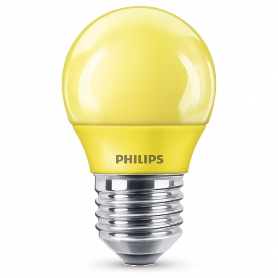 Philips LED Lampe, E27 Tropfenform P45, gelb, nicht dimmbar, 4er Pack [Energieklasse A]