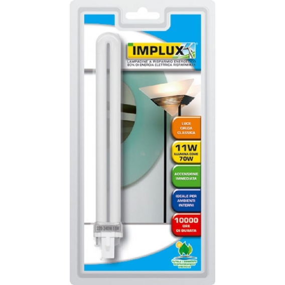 Implux Leuchtstoffröhre TwinTube Kompakt 11W＝70W G23 700lm 2700K WarmWhite