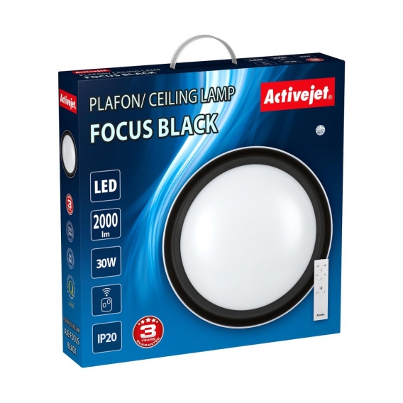 ActiveJet led Deckenleuchte AJE-Focus Schwarz + Pilot Deckenleuchte Schwarz a+