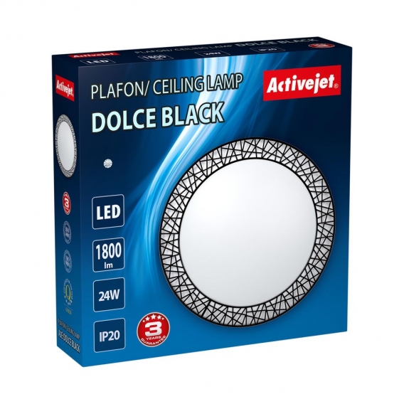 ActiveJet led Deckenleuchte AJE-Dolce Schwarz Deckenbeleuchtung Schwarz a+