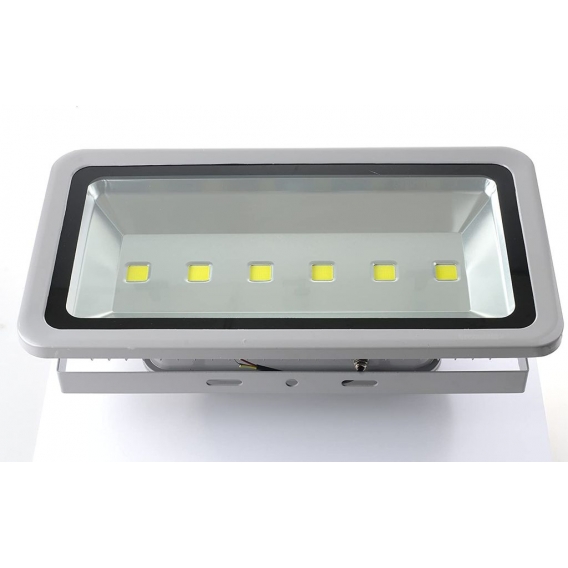 Greenmigo 300W LED Fluter Strahler Gartenlampe Kaltweiß Licht mit Silbergrau Aluminium Gehäuse Wasserdicht IP65 85-265V