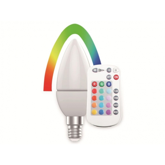BLULAXA LED-SMD-Lampe, C37, RGB, E14, EEK: F, 5,5 W, 470 lm, 2700 K