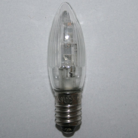 9x Spitzkerze Glühbirne Ersatzbirne Topkerze für Lichterkette und Schwibbögen (LED 6V / 0,2W E10 halbgeriffelt Außenbereich)