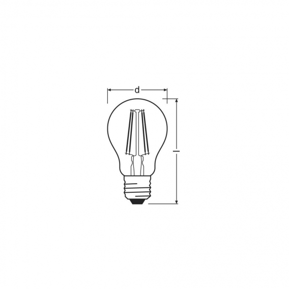 LEDVANCE LED-Lampe FM E27 A60 6,5W E 2700K ewws 806lm Filamentlampe kl dimmbar 300° AC LEDPCLA60D6,5W/827230VFILE2710X1