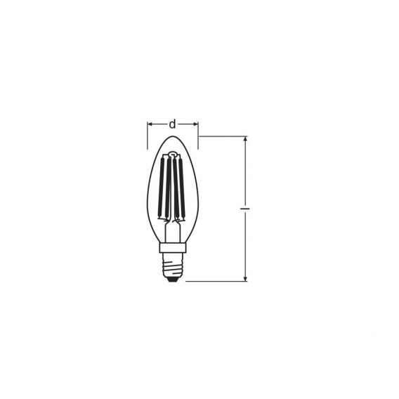 LEDVANCE LED-Kerzenlampe FM E14 B4 4W E 2700K B40 ewws 470lm kl Filamentlampe 300° AC LEDPCLB404W/827230VFILE1410X1