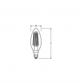 LEDVANCE LED-Kerzenlampe FM E14 B4 4W E 2700K B40 ewws 470lm kl Filamentlampe 300° AC LEDPCLB404W/827230VFILE1410X1