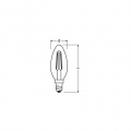 LEDVANCE LED-Kerzenlampe FM E14 2,5W F 2700K ewws 250lm Filamentlampe kl 300° AC Ø35x100mm LEDPCLB252,5W/827230VFILE1410X1