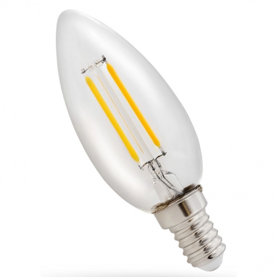 Spectrum LED Filament Leuchtmittel Kerze C35 1W E14 klar 120lm 840 neutralweiß 4000K