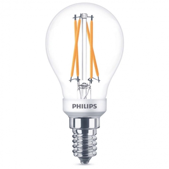 Philips LED Lampe ersetzt 40 W, E14 Tropfenform P45, klar, warmweiß, 475 Lumen, dimmbar, 1er Pack