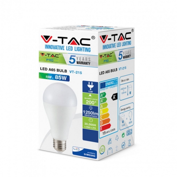 V-TAC lED-Lampe VT-215 E27 15W 1250lm 6400K weiß