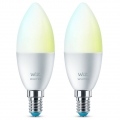 WiZ LED Smart Leuchtmittel in Weiß E14 B39 4,9W 470lm 2700-6500K 2er-Pack