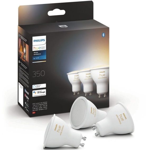 Philips Hue Bluetooth White Ambiance LED GU10 4,3W 350lm Dreierpack