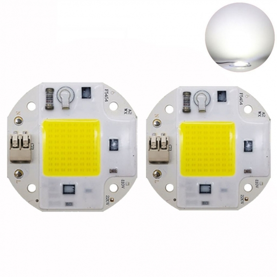 2 Stück 20W 6500K Kaltweiß AC85-265V Smart IC COB LED Chip für DIY Flutlicht