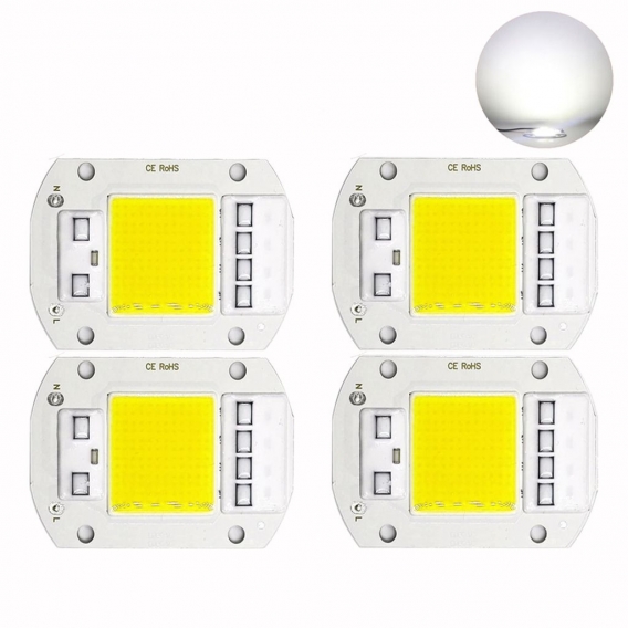 4 Stück 50W 6500K Kaltweiß AC110/220V Smart IC COB LED Chip für DIY Flutlicht