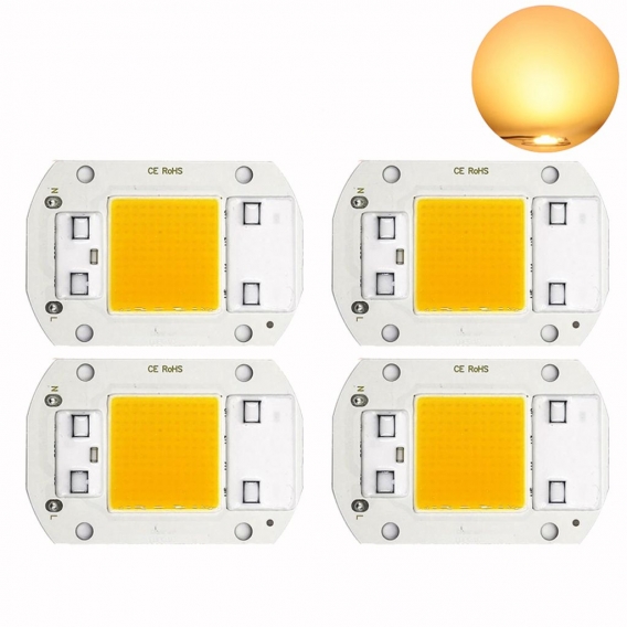 4 Stück 30W 3000K Warmweiß AC110/220V Smart IC COB LED Chip für DIY Flutlicht