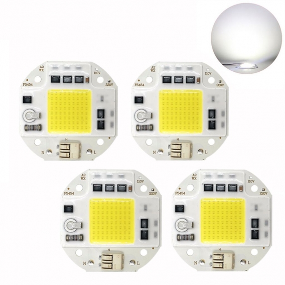 4 Stück 50W 6500K Kaltweiß AC85-265V Smart IC COB LED Chip für DIY Flutlicht