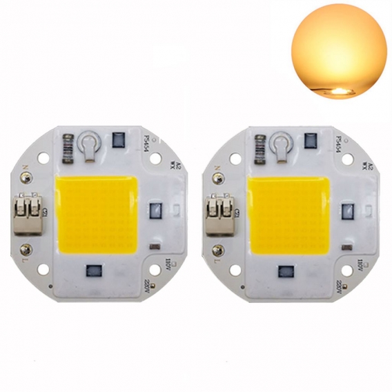 2 Stück 20W 3000K Warmweiß AC85-265V Smart IC COB LED Chip für DIY Flutlicht